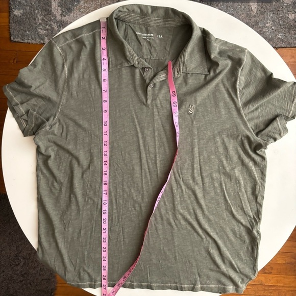 John Varvatos Peace Sign Polo Shirt Men's Size XL Green Lightweight cotton - Picture 2 of 7